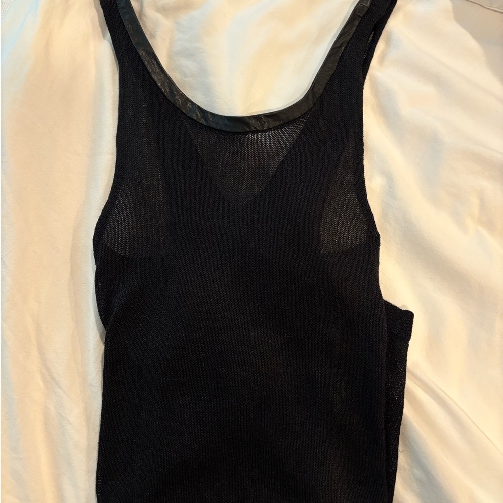 Elegant Black Mesh Tank Top